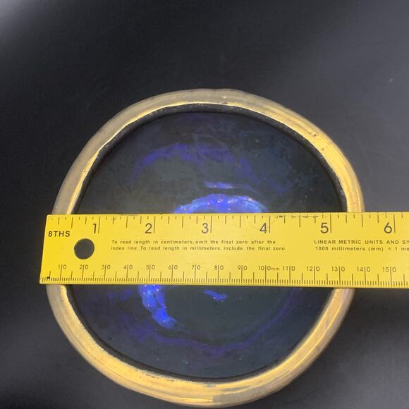 Candone Wharton Raku Pottery Basketweave & Glaze Vessel Bowl SIGNED with Lid - Picture 14 of 16